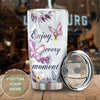 Camellia Personalized Butterfly Crystal Style Enjoy Every Moment Stainless Steel Tumbler - Double-Walled Insulation Vacumm Flask - For Thanksgiving, Memorial Day, Christians, Christmas Gift