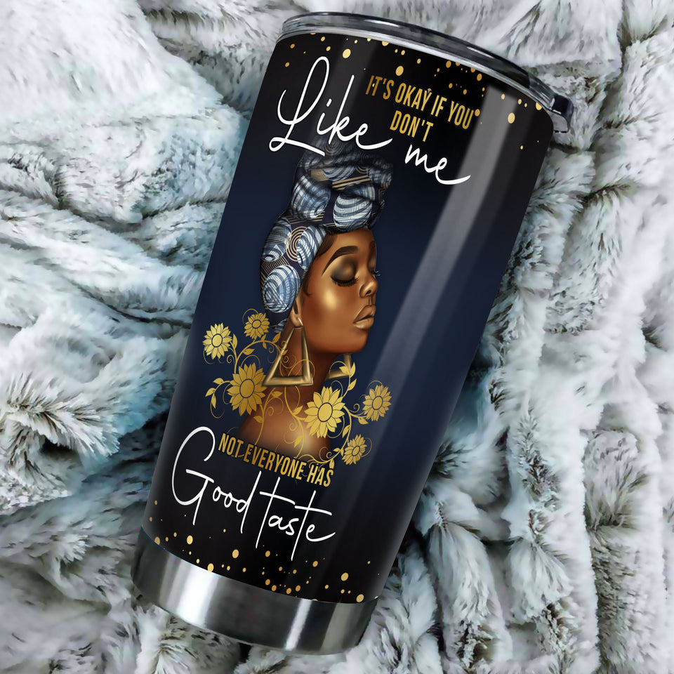 Camellia Personalized Black Women Good Taste Nutrition Facts Stainless Steel Tumbler - Double-Walled Insulation Vacumm Flask - Gift For Black Queen, International Women's Day