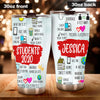 Camellia Personalized 3D Students Of 2020 Stainless Steel Tumbler - Customized Double-Walled Insulation Back To School Thermal Cup With Lid