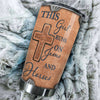 Camellia Personalized Horse This Girl Runs On Jesus And Horse Stainless Steel Tumbler - Double-Walled Insulation Vacumm Flask - Gift For Horse Lovers, Cowgirls, Cowboys, Christmas, Thanksgiving