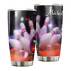Camellia Personalized Bowling Calling Stainless Steel Tumbler - Double-Walled Insulation Vacumm Flask - Gift For Bowling Lovers, National Bowling Day 8th August