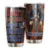 Camellia Personalized Horse Racing Don't Look Back Leave It All On Your Track Stainless Steel Tumbler - Double-Walled Insulation Vacumm Flask - Gift For Horse Lovers, Cowgirls, Cowboys, Christmas