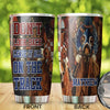 Camellia Personalized Horse Racing Don't Look Back Leave It All On Your Track Stainless Steel Tumbler - Double-Walled Insulation Vacumm Flask - Gift For Horse Lovers, Cowgirls, Cowboys, Christmas