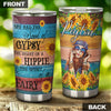 Camellia Personalized Hippie Style She Had The Soul Of Gypsy Stainless Steel Tumbler-Double-Walled Insulation Travel Cup With Lid Gift For Hippie Girl