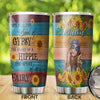 Camellia Personalized Hippie Style She Had The Soul Of Gypsy Stainless Steel Tumbler-Double-Walled Insulation Travel Cup With Lid Gift For Hippie Girl
