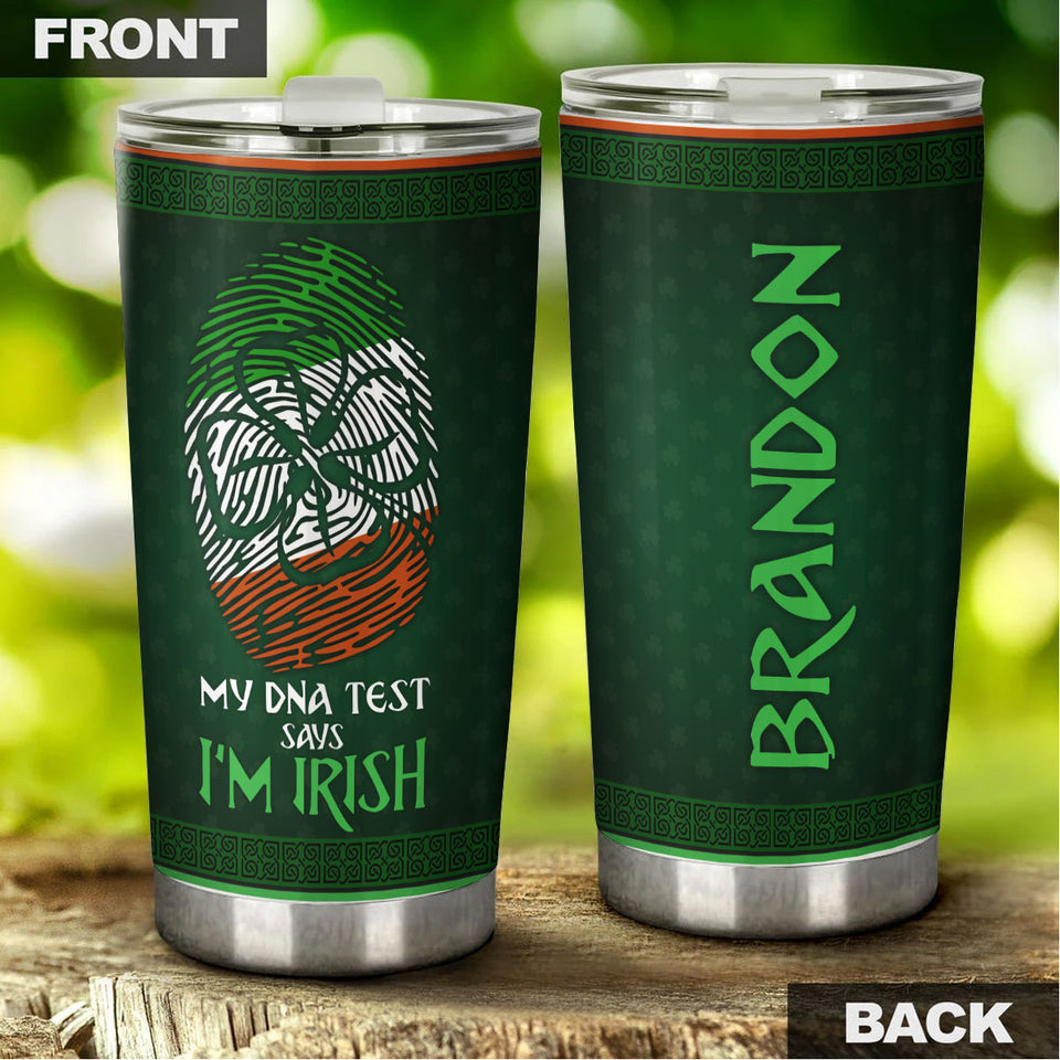 Camellia Persionalized Irish My DNA Test Says Im Irish Stainless Steel Tumbler - Customized Double - Walled Insulation Travel Thermal Cup With Lid