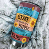 Camellia Personalized Hippie Style She Had The Soul Of Gypsy Stainless Steel Tumbler-Double-Walled Insulation Travel Cup With Lid Gift For Hippie Girl