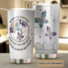 Camellia Personalized Butterfly My Heart Still Look For You Stainless Steel Tumbler - Double-Walled Insulation Vacumm Flask - For Thanksgiving, Memorial Day, Christians, Christmas Gift