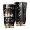 Camellia Personalized Christmas Santa Claus Im Dreaming A Wine Christmas Stainless Steel Tumbler - Customized Double-Walled Insulation Travel Thermal Cup With Lid