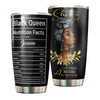 Camellia Personalized Black Queen Faith Stainless Steel Tumbler - Double-Walled Insulation Vacumm Flask - Gift For Black Queen, International Women's Day, Hippie Girls