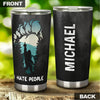 Camellia Personalized Bigfoot I Hate People Stainless Steel Tumbler - Double-Walled Insulation Vacumm Flask - Gift For Bigfoot Fans