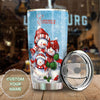Camellia Personalized Christmas Snowman To My Wife Stainless Steel Tumbler - Customized Double-Walled Insulation Travel Thermal Cup With Lid Gift For Soulmate Wife