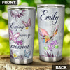 Camellia Personalized Butterfly Crystal Style Enjoy Every Moment Stainless Steel Tumbler - Double-Walled Insulation Vacumm Flask - For Thanksgiving, Memorial Day, Christians, Christmas Gift