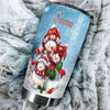 Camellia Personalized Christmas Snowman To My Wife Stainless Steel Tumbler - Customized Double-Walled Insulation Travel Thermal Cup With Lid Gift For Soulmate Wife