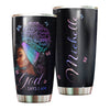 Camellia Personalized Black Women Faith Stainless Steel Tumbler - Double-Walled Insulation Vacumm Flask - Gift For Black Queen, International Women's Day, Hippie Girls 06