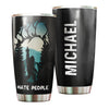 Camellia Personalized Bigfoot I Hate People Stainless Steel Tumbler - Double-Walled Insulation Vacumm Flask - Gift For Bigfoot Fans
