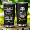 Camellia Persionalized Bread Skull Stainless Steel Tumbler - Customized Double - Walled Insulation Travel Thermal Cup With Lid
