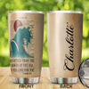 Camellia Personalized Mighter Than The Wave Of The Sea He Loves You Stainless Steel Tumbler- Wall Insulated Cup With Lid Travel Mug