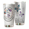 Camellia Personalized Butterfly My Heart Still Look For You Stainless Steel Tumbler - Double-Walled Insulation Vacumm Flask - For Thanksgiving, Memorial Day, Christians, Christmas Gift