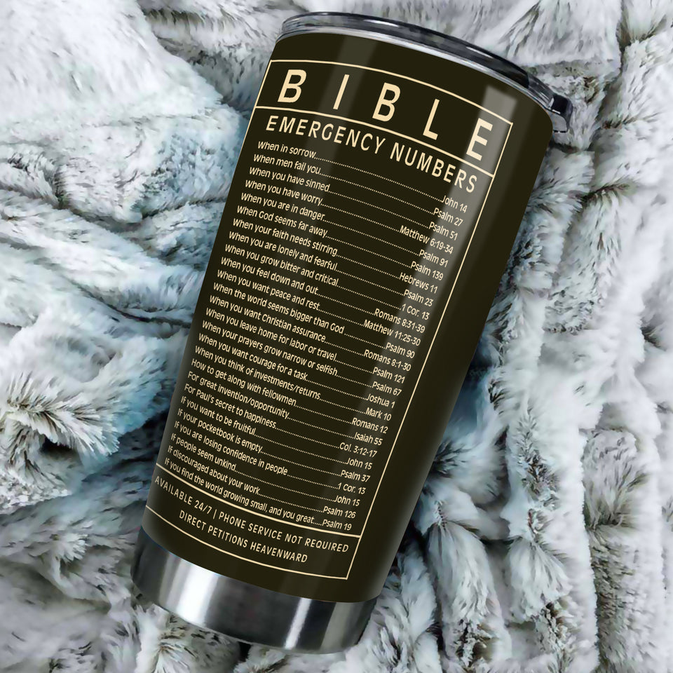 Camellia Personalized Black Woman Bible Emergency Numbers Stainless Steel Tumbler - Double-Walled Insulation Vacumm Flask - Gift For Black Queen, International Women's Day, Hippie Girls