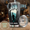 Camellia Personalized Bigfoot I Hate People Stainless Steel Tumbler - Double-Walled Insulation Vacumm Flask - Gift For Bigfoot Fans