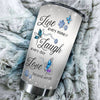 Camellia Personalized Butterfly Jewelry Style  Live Every Moment Stainless Steel Tumbler - Double-Walled Insulation Vacumm Flask - For Thanksgiving, Memorial Day, Christians, Christmas Gift