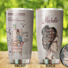 Camellia Personalized Bookworm Anatomy Stainless Steel Tumbler - Double-Walled Insulation Vacumm Flask - Gift For Book Lovers, Nerd, International Book Day
