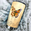 Camellia Personalized Butterfly Faith Christian Cross Sunflower Stainless Steel Tumbler - Double-Walled Insulation Vacumm Flask - For Thanksgiving, Memorial Day, Christians, Christmas Gift