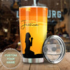 Camellia Personalized The Cross And Girl Faith Over Fear Stainless Steel Tumbler-Thermal Flask Travel Therma Cup With Lid