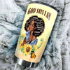 Camellia Persionalized 3D God Say I Am Stainless Steel Tumbler - Customized Double - Walled Insulation Travel Thermal Cup With Lid Gift For Christian Black Queen