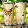Camellia Personalized Butterfly Faith Christian Cross Sunflower Stainless Steel Tumbler - Double-Walled Insulation Vacumm Flask - For Thanksgiving, Memorial Day, Christians, Christmas Gift