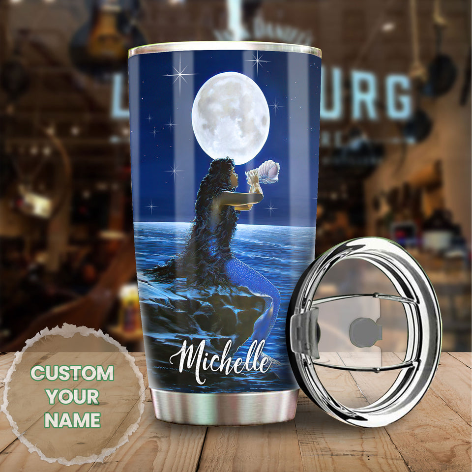 Camellia Personalized Mermaid She Dream Of The Ocean Stainless Steel Tumbler-Double-Walled Insulation Travel Cup With Lid 01