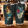 Camellia Persionalized Inked Mermaid Stainless Steel Tumbler - Customized Double - Walled Insulation Travel Thermal Cup With Lid Gift For Tattooist