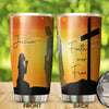 Camellia Personalized The Cross And Girl Faith Over Fear Stainless Steel Tumbler-Thermal Flask Travel Therma Cup With Lid
