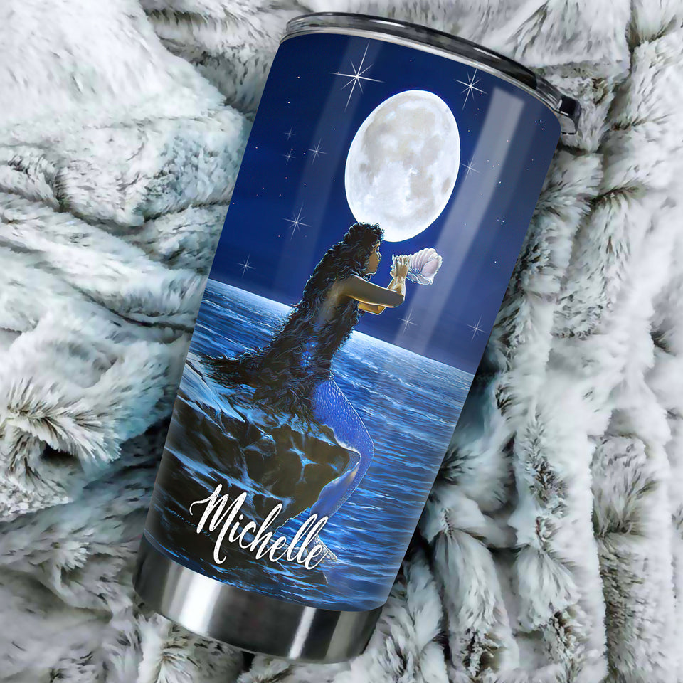Camellia Personalized Mermaid She Dream Of The Ocean Stainless Steel Tumbler-Double-Walled Insulation Travel Cup With Lid 01