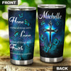 Camellia Personalized Blue Butterfly Live Love Faith Stainless Steel Tumbler - Double-Walled Insulation Vacumm Flask - Gift For Thanksgiving, Memorial Day