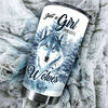 Camellia Persionalized 3D Wolf Just A Girl Who Loves Wolves Stainless Steel Tumbler - Customized Double - Walled Insulation Travel Thermal Cup With Lid Gift For Wolf Lover
