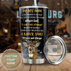 Camellia Personalized 3D Deer To My Son I Love You Forever And Always Mom Stainless Steel Tumbler - Customized Double-Walled Insulation Travel Thermal Cup With Lid Gift For Son Deer Lover