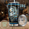 Camellia Personalized 3D Native American Skull Stainless Steel Tumbler - Double-Walled Insulation Vacumm Flask - Gift for Native American, Christmas
