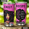 Camellia Personalized Black Women Stainless Steel Tumbler - Double-Walled Insulation Vacumm Flask - Gift For Black Queen, International Women's Day, Hippie Girls 17