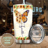 Camellia Personalized Butterfly Faith Sunflower Stainless Steel Tumbler - Double-Walled Insulation Vacumm Flask - For Thanksgiving, Memorial Day, Christians, Christmas Gift