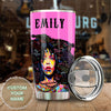 Camellia Personalized Black Women Stainless Steel Tumbler - Double-Walled Insulation Vacumm Flask - Gift For Black Queen, International Women's Day, Hippie Girls 17