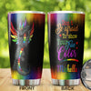 Camellia Persionalized LGBT Dragon Dont Afraid To Show True Color Stainless Steel Tumbler - Customized Double - Walled Insulation Travel Thermal Cup With Lid