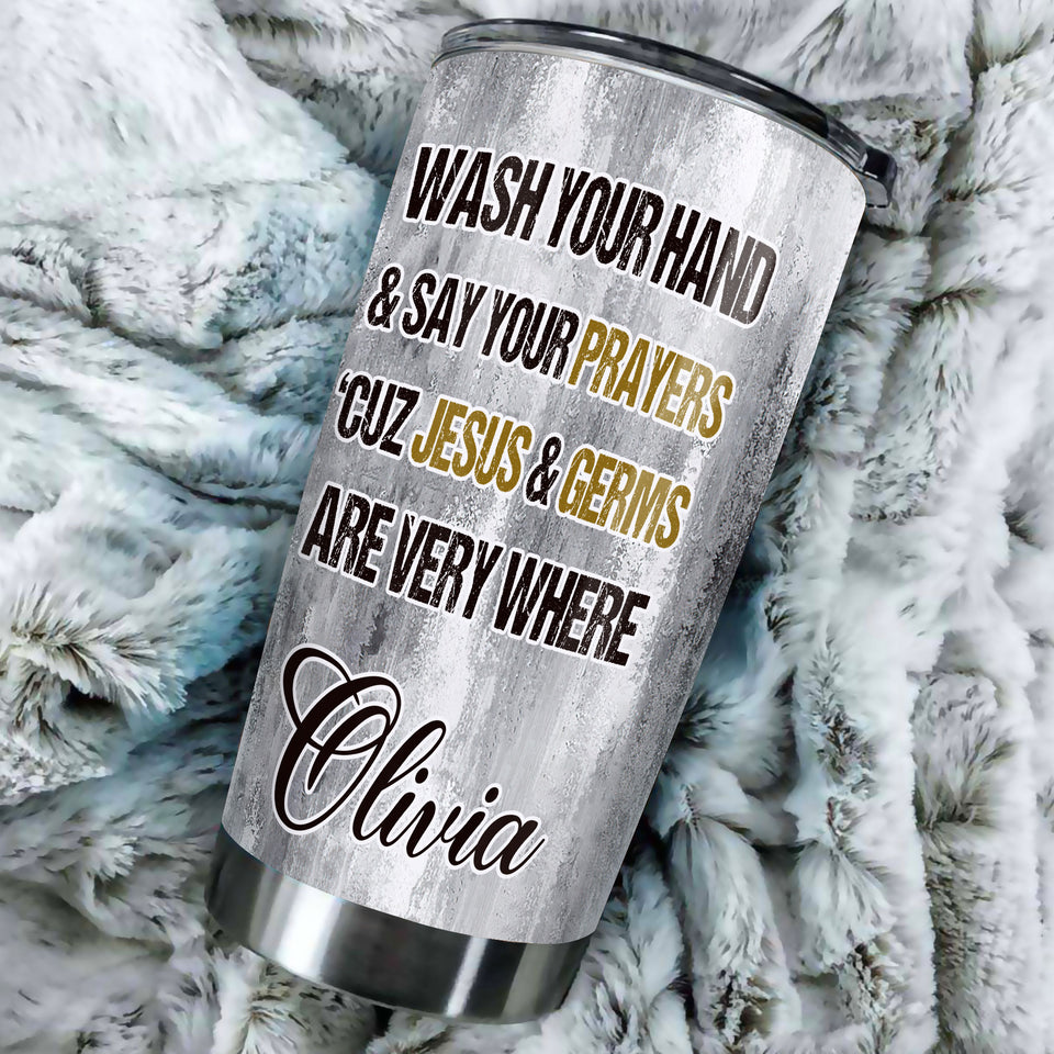 Camellia Personalized Black Women Prayers Stainless Steel Tumbler - Double-Walled Insulation Vacumm Flask - Gift For Black Queen, International Women's Day, Hippie Girls