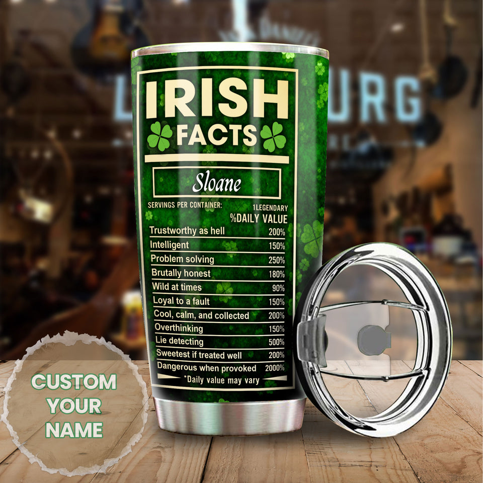 Camellia Persionalized Irish Facts Tree Stainless Steel Tumbler - Customized Double - Walled Insulation Travel Thermal Cup With Lid