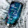Camellia Personalized Blue Butterfly Live Love Faith Stainless Steel Tumbler - Double-Walled Insulation Vacumm Flask - Gift For Thanksgiving, Memorial Day