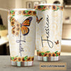 Camellia Personalized Butterfly Faith Sunflower Stainless Steel Tumbler - Double-Walled Insulation Vacumm Flask - For Thanksgiving, Memorial Day, Christians, Christmas Gift