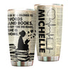 Camellia Personalized Her Soul Belongs To Words Stainless Steel Tumbler - Double-Walled Insulation Vacumm Flask - Gift For Book Lovers, Nerd, International Book Day