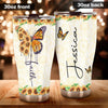 Camellia Personalized Butterfly Faith Sunflower Stainless Steel Tumbler - Double-Walled Insulation Vacumm Flask - For Thanksgiving, Memorial Day, Christians, Christmas Gift