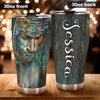 Camellia Personalized Faith Jesus Black Tumbler- Wall Insulated Cup With Lid Travel Mug